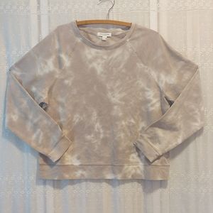 Beach Lunch Lounge Bleached/Tie Dyed Cotton Blend Sweatshirt Grey/White Med